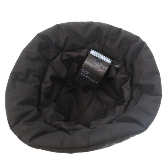 Prada Re Nylon Logo Print Volume Bucket Hat Polyester Polyamide Black 0673 main image 8